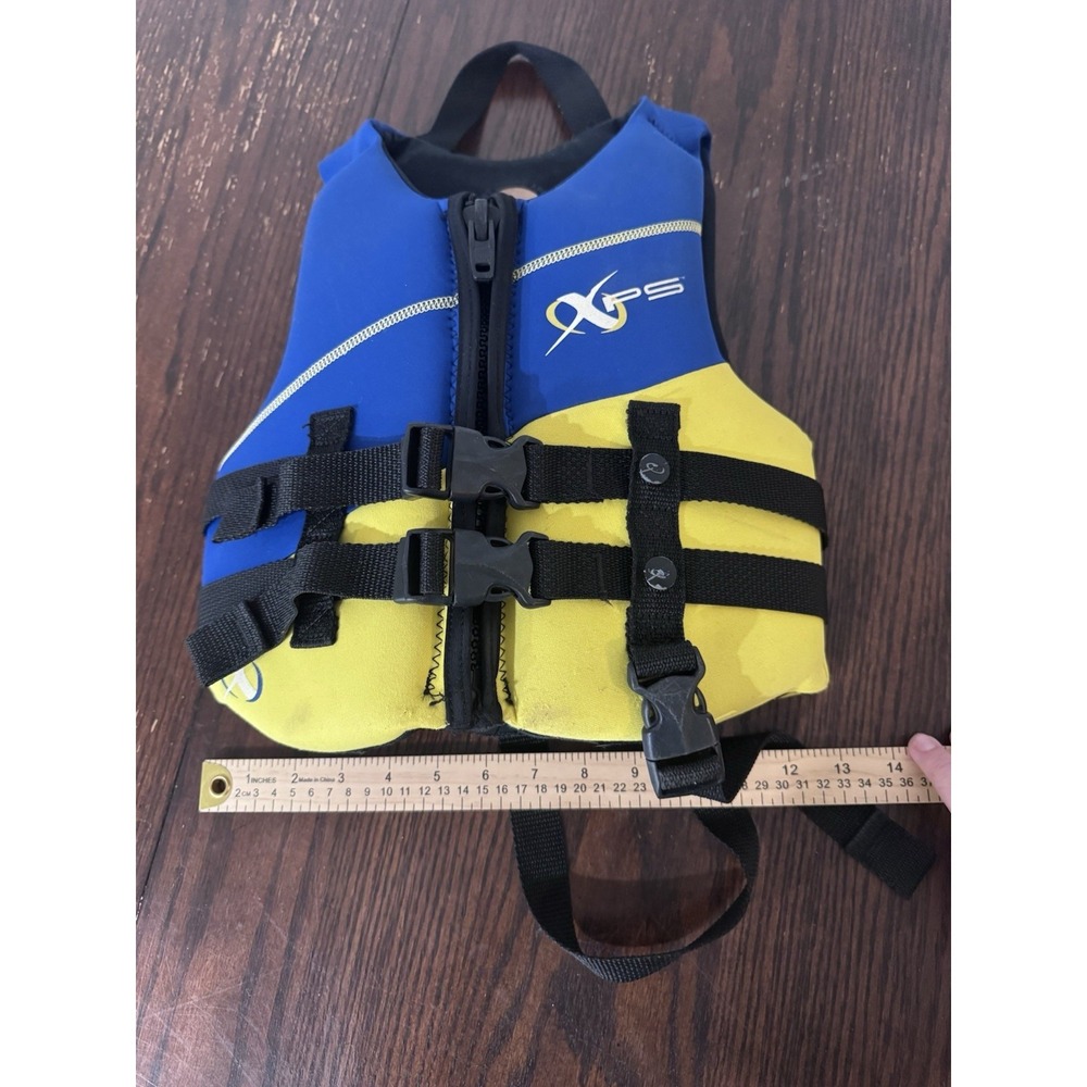 XPS Youth Life Jacket Vest PFD Coast Guard Approved Blue Yellow 30-50 Lbs - Picture 3 of 4